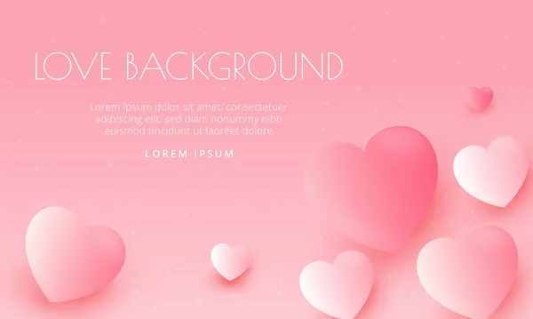 Hearts Background Soft Pink. Latar Belakang Valentine - Stok Vektor