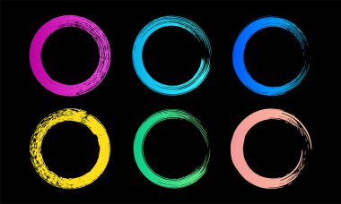 6 Parlak Renk Fırça Vuruşu