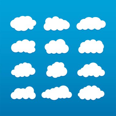 Farklı Şekillere sahip Beyaz Bulut Arkaplanı