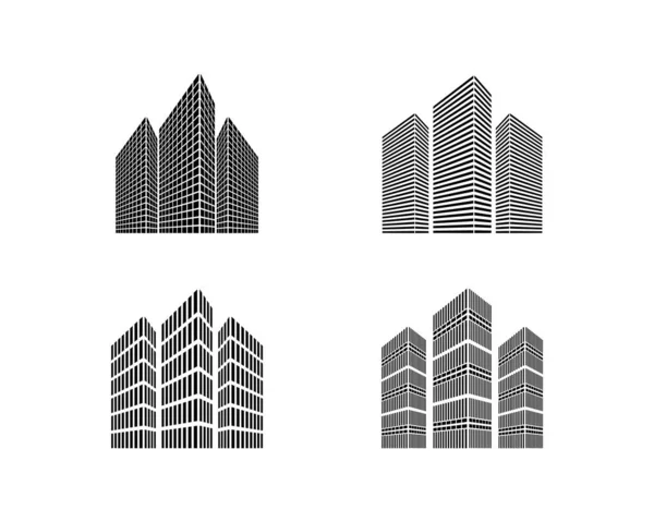 Plantilla Diseño Logotipo Paisaje Urbano Moderno Diseño Para Edificio Apartamento — Vector de stock