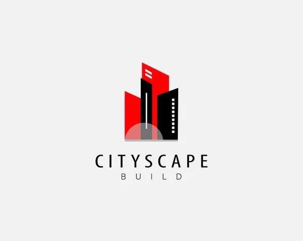 Abstract City Building Logo Design Concept Design Para Imóveis Imóveis — Vetor de Stock