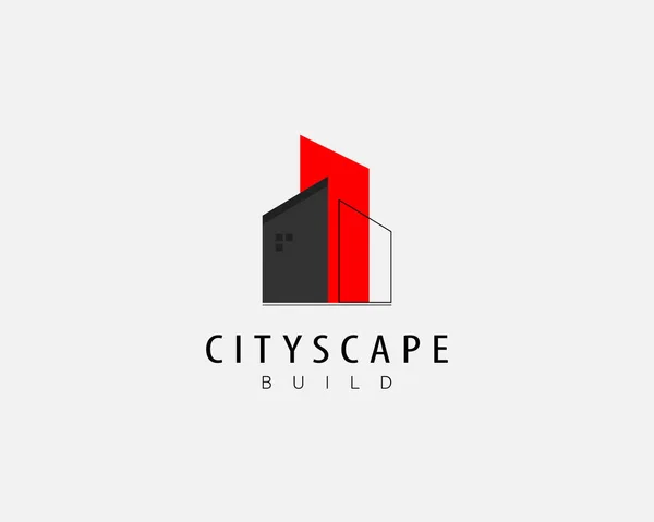 Abstract City Building Logo Design Concept Design Real Estate Property — Vetor de Stock