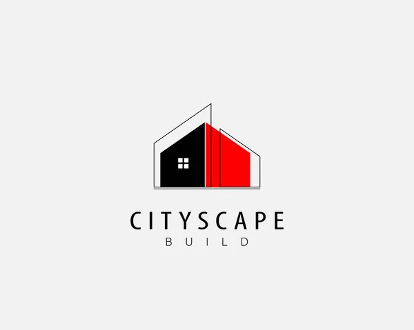 Abstract City Building Logo Design Concept Design Para Imóveis Imóveis — Vetor de Stock