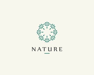 İş kimliği için doğa logosu tasarım şablonu.