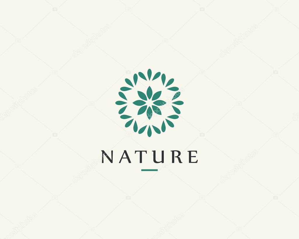 Nature logo design template for business identity.