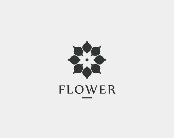Elegáns Virág Logó Design Sablon Üzleti Identitás Egyszerű Virágos Monogram — Stock Vector