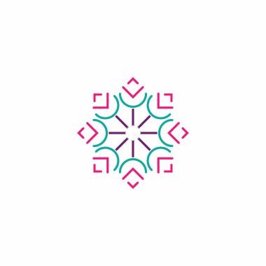 Kış süsü tasarımı. Süs biçiminde soyut sembol. 