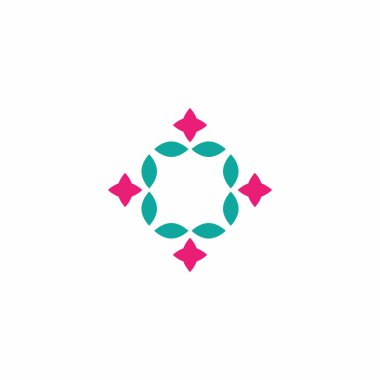 Çiçek logosu tasarım şablonu. Dekoratif çiçek vektörü amblemi.