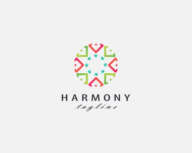 Basit geometrik elementlerle oluşturulan sosyal ilişkiler ve takım çalışması kavramı.