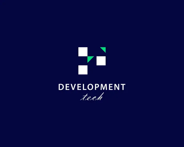 Logotipo Tecnologia Desenvolvimento Digital Conceito Design Logotipo Para Inovação Desenvolvimento — Vetor de Stock