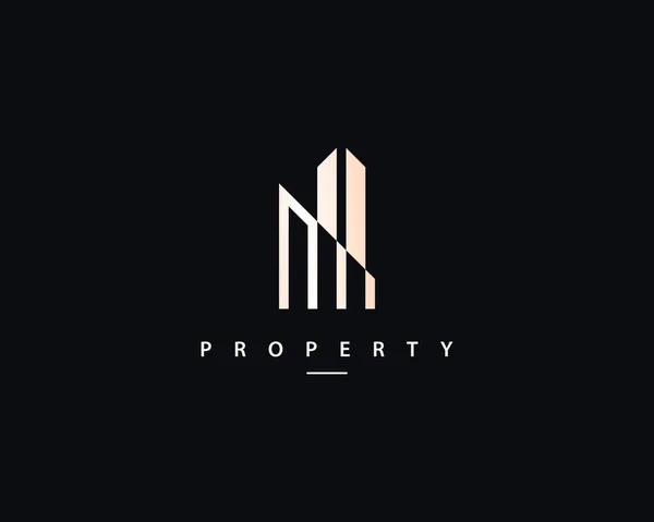 Modern Real Estate Building Apartment Property Construction Architecture Logo — Stock Vector