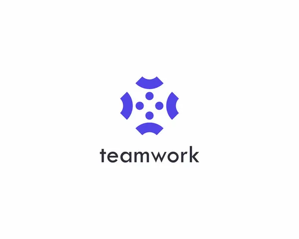 Plantilla Abstracta Diseño Logo Redes Sociales Trabajo Equipo Comunidad Conexión — Vector de stock