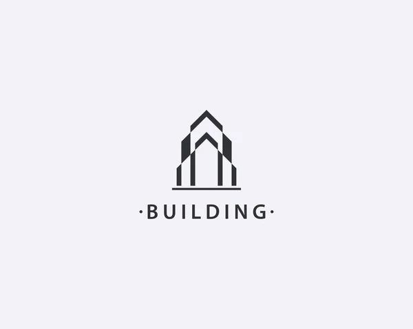 Modern Lägenhet Arkitektur Byggnad Och Fastigheter Logo Design — Stock vektor