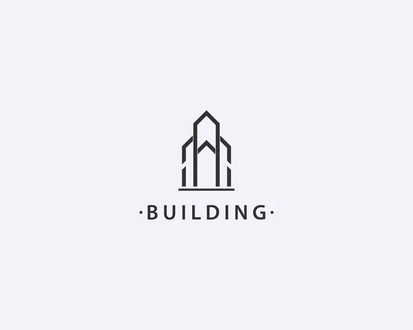 Modern Lägenhet Arkitektur Byggnad Och Fastigheter Logo Design — Stock vektor