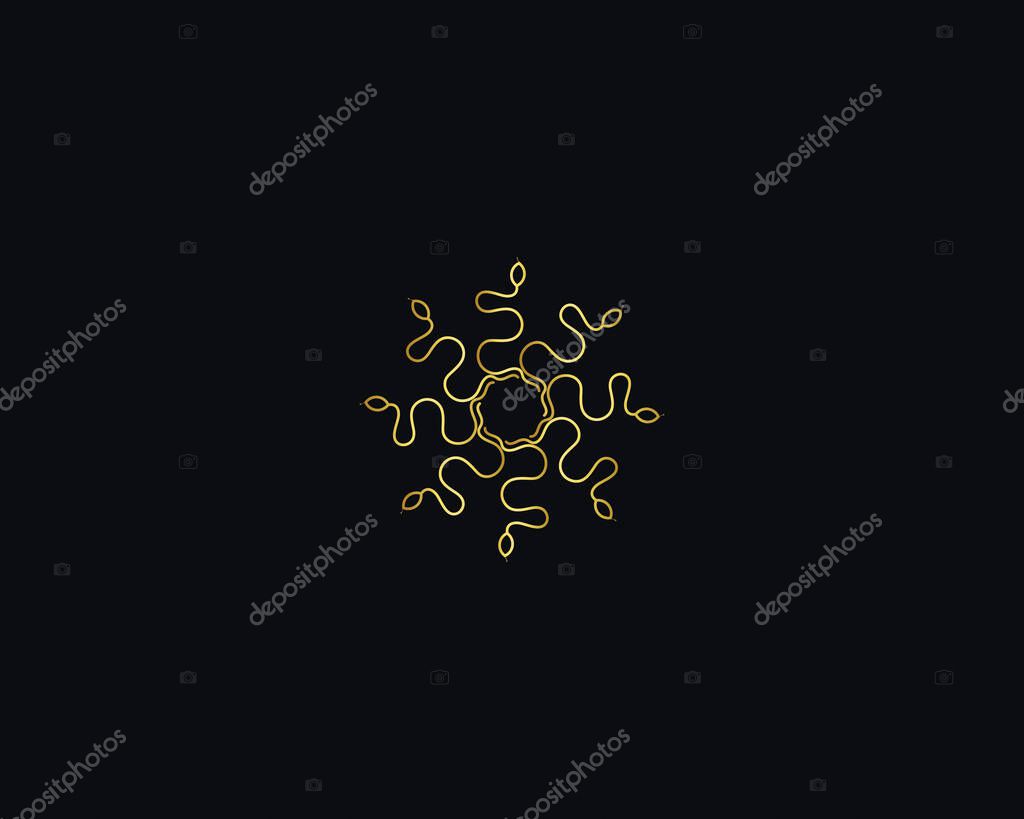 Elegant snake vector emblem.
