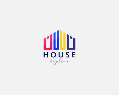 soyut evi logo tasarım şablonu.