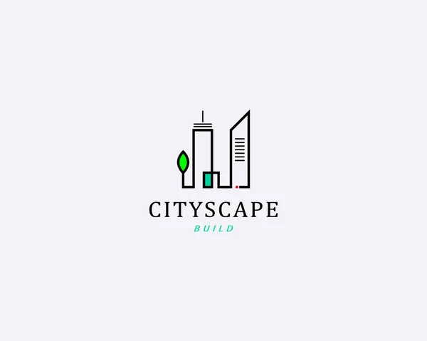 Modelo Design Logotipo Cityscape — Vetor de Stock