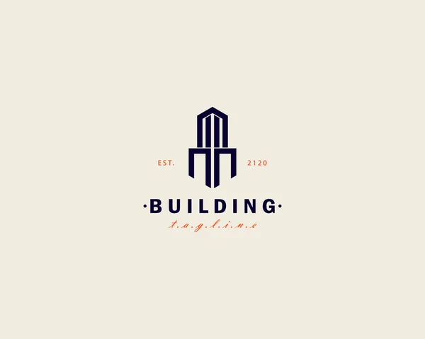 Real Estate Building Cityscape Architecture Construction Property Structure Planning Logo — Stockový vektor