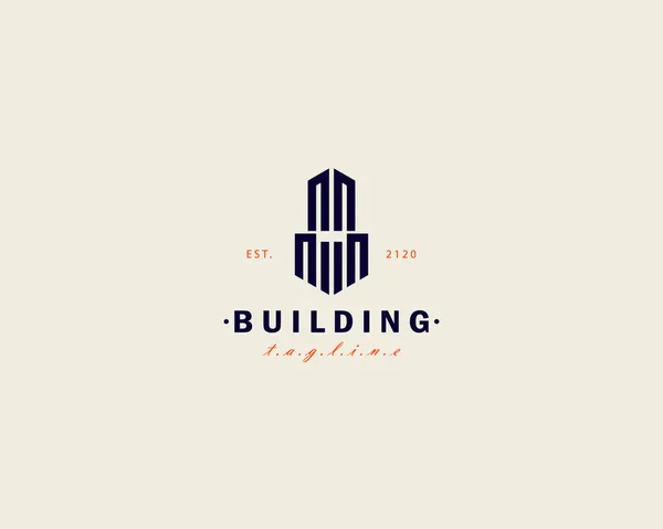 Real Estate Building Cityscape Architecture Construction Property Structure Planning Logo — Stock Vector