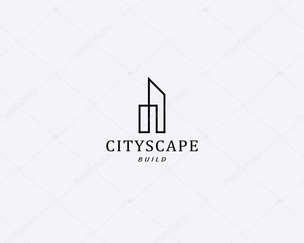 Modern building logo design template. Design for architecture, planning, structure, construction, building, apartment, residence, skyscrapers, property and real estate.
