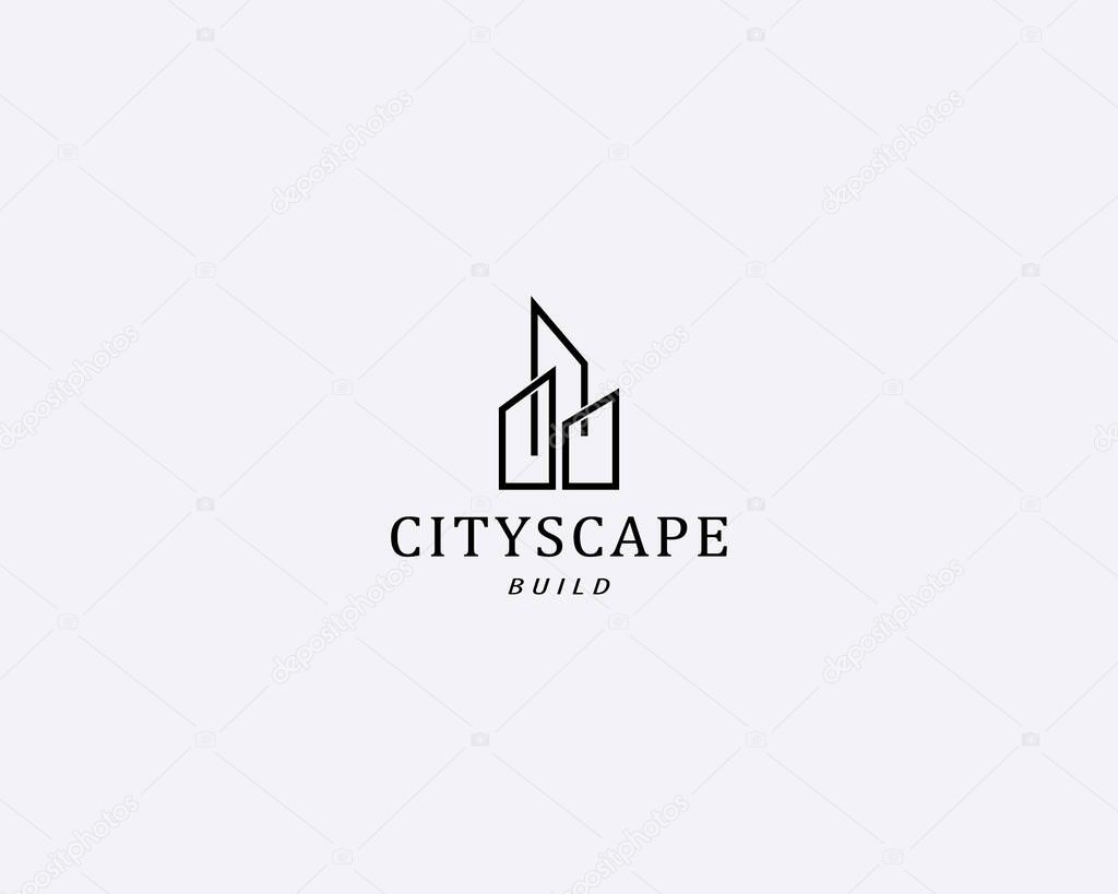 Modern building logo design template. Design for architecture, planning, structure, construction, building, apartment, residence, skyscrapers, property and real estate.