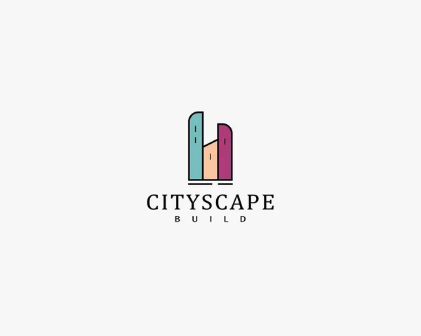 Emblema Design Logotipo Cidade Moderna Design Para Arquitetura Planejamento Estrutura — Vetor de Stock