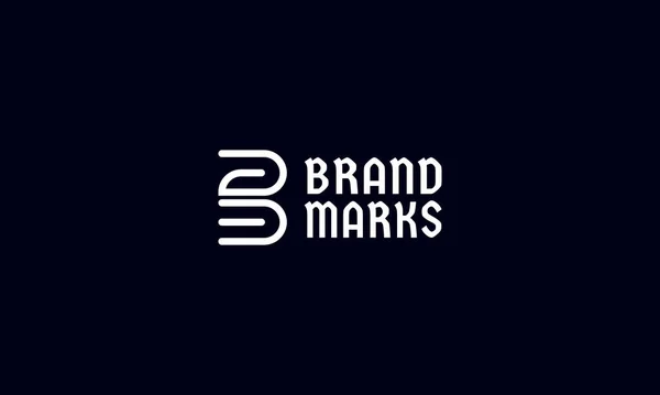 Monogram Brevmall Logo Design — Stock vektor