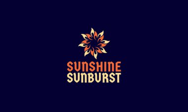 Soyut güneş, güneş ışığı, güneş ışığı ve logo tasarımı amblemi.