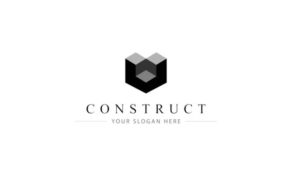 Modèle Conception Emblème Construction Moderne Conception Architecture Planification Structure Construction — Image vectorielle