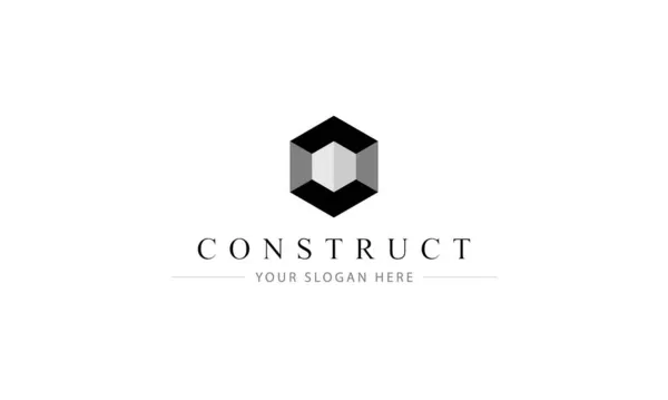 Nowoczesny Wzór Emblematu Budowy Projekt Architektoniczny Planistyczny Budowlany Budowlany Nieruchomościowy — Wektor stockowy