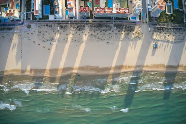 Strand Gandia Valencia Spanien Zenitale Luftaufnahmen — kostenloses Stockfoto