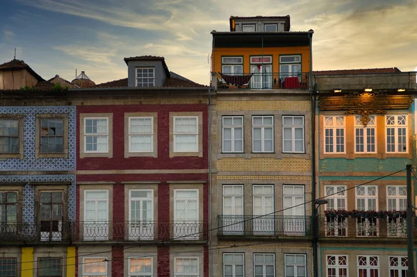 Old Town Porto Portugal Typical Houses Sunrise — Stock Photo, Image