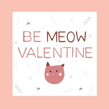 Sevimli kedi vektörü Sevgililer Günü kartı