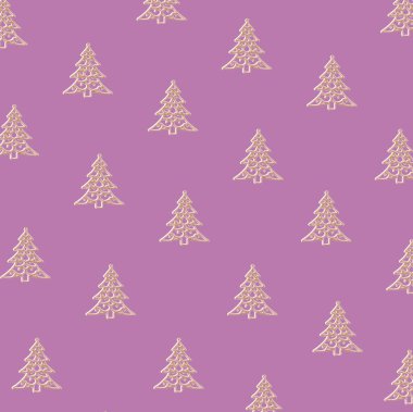 Mor arka planda beyaz Noel ağacı. Yaratıcı model. Asgari konsept.