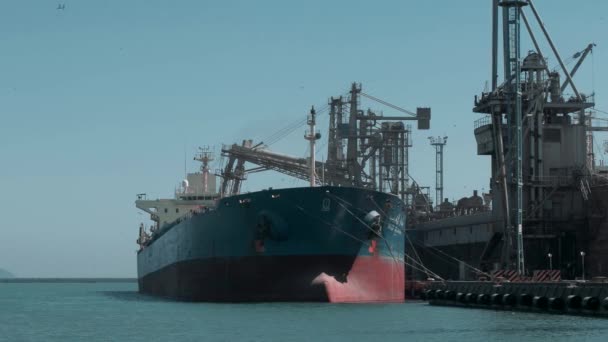 Grande Petroliera Carico Nella Zona Industriale Del Porto — Video Stock