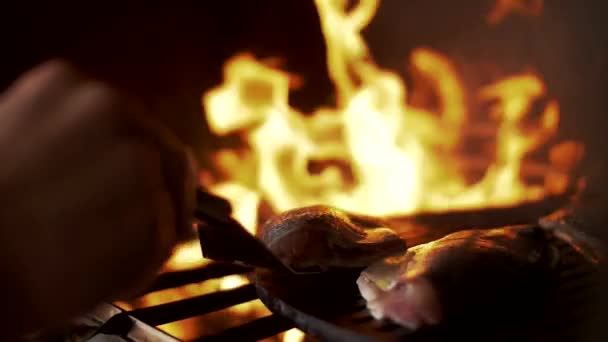 Fish Cooked Grill Eastern Cuisine — Stock Video