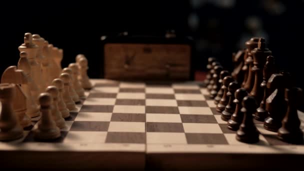 Šachy Během Soutěže Rapid Fire Detailní Záběr Načasování Kinematografie — Stock video