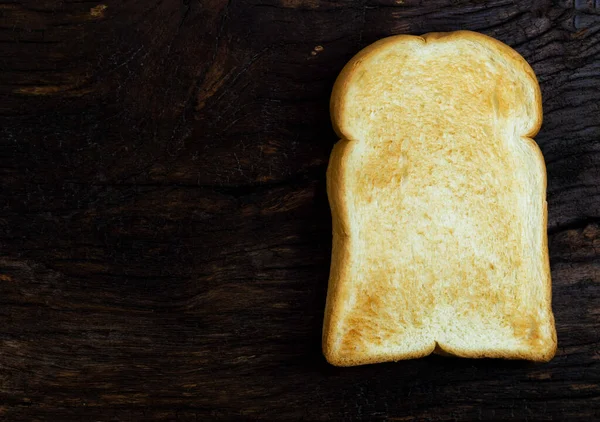 Toast Brood Plak Geïsoleerd Hout Achtergrond Close Bovenaanzicht Ontbijt Eten — Stockfoto