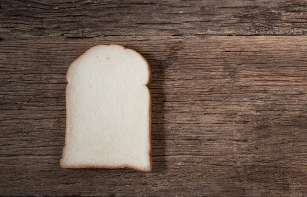 Wit Brood Gesneden Geïsoleerd Houten Achtergrond Close Bovenaanzicht Kopieerruimte Ontbijt — Stockfoto