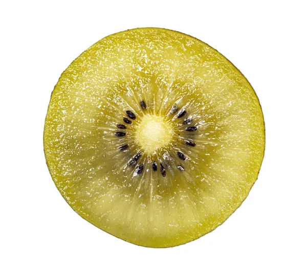 Kiwi Fruchtscheibe Isoliert Auf Weißem Hintergrund Nahaufnahme Gesundes Essen Und — Stockfoto