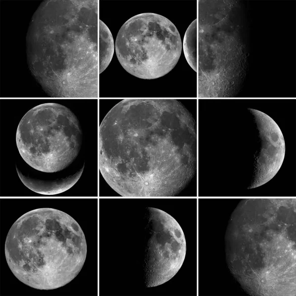 Raccolta Immagini Unico Stile Luna Sfondo Nero Notte Modelli Instagram — Foto Stock