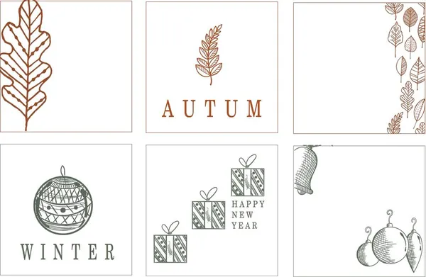 Instagram Tape Pictures Style Minimalism Seasons Autumn Winter Happy New — Stock Photo, Image
