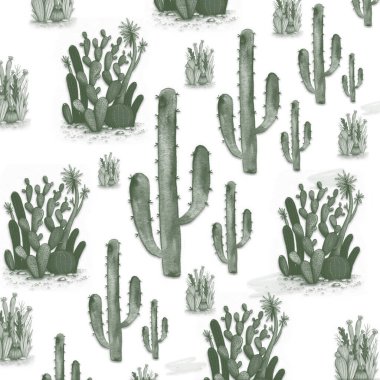 Kaktüslerden, tekstil ürünlerinden, arka plandan, kaktüs türlerinden, bitkilerden baskı