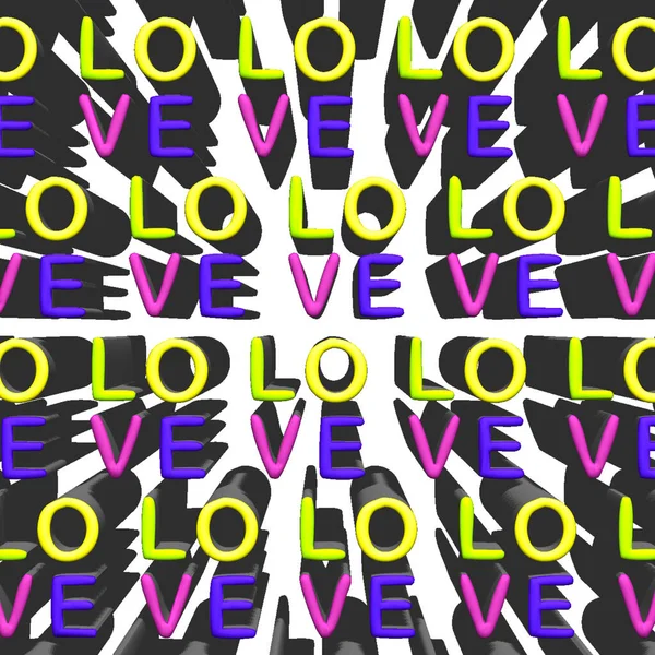 Poster Love Love Rendering Illustration Pictures Valentine Day Templates Instagram — Stockfoto