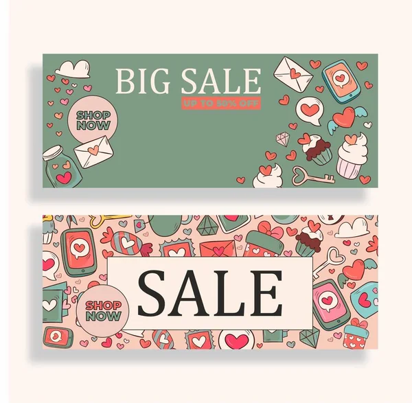 Big Discounts Valentine Day Promotions Templates Layouts Pictures Same Style — Stock Photo, Image