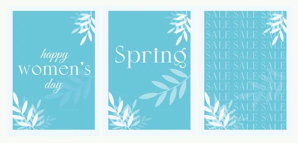 Card Women Day Vector Congratulations March Printing March Spring Collection — Stock Photo, Image