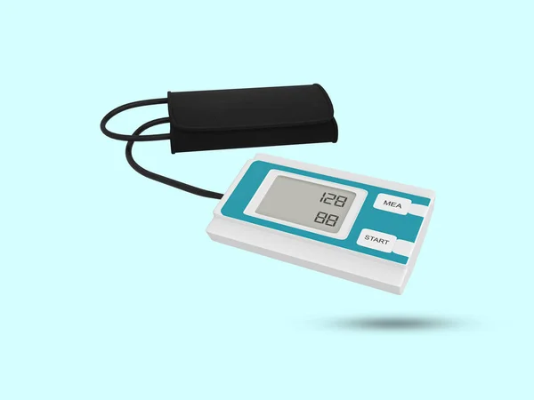 Blood Pressure Monitor White Background Medical Electronic Tonometer Automatic Blood — Stock Photo, Image