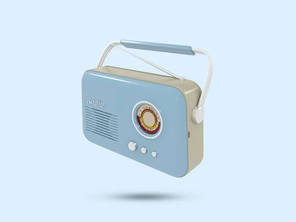 Old radio 3D icon. Vintage radio 3D symbol. Retro Radio illustration. 3D Rendered Illustration.