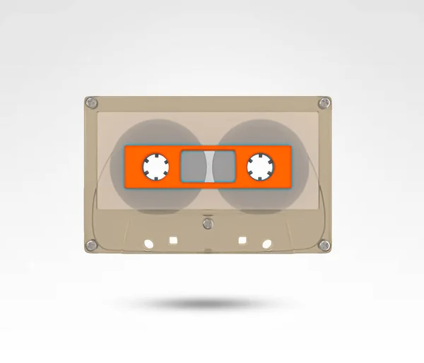Old retro vintage Audio music cassette tape. Retro music audio cassette, 80s. 3D Rendered illustration.