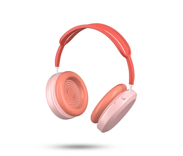 Auricolare Icona Auricolare Audio Con Accenti Rosa Cuffie Wireless Stile — Foto Stock